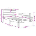 vidaXL Cadre de lit avec tête de lit sans matelas blanc 75x190 cm