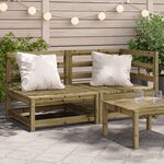vidaXL Canapé de jardin 2 places bois de pin imprégné