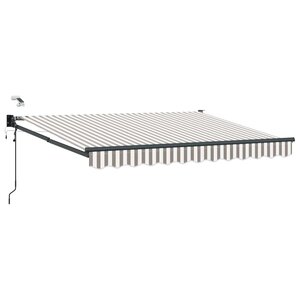 vidaXL Auvent rétractable électrique Gris clair et blanc
