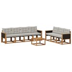 vidaXL Ensemble de canapés d'extérieur 8 pc Naturel et gris clair