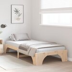 vidaXL Cadre de lit naturel Bois naturel Bois de pin massif 75 x 190 cm