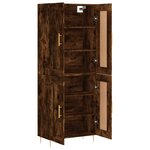 vidaXL Buffet haut Chêne fumé 69 5x34x180 cm Bois d'ingénierie