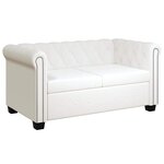 vidaXL Canapé Chesterfield à 2 places et à 3 places blanc