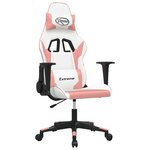 vidaXL Chaise de jeu Blanc et rose Similicuir