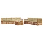 vidaXL Ensemble de canapés d'extérieur 9 Pièces Naturel et Beige