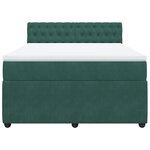 vidaXL Sommier à lattes de lit et matelas Vert foncé 140x190cm Velours