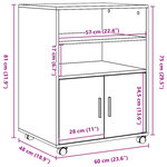 vidaXL Armoire à roulettes chêne marron 60x48x81 cm bois d'ingénierie