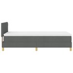 vidaXL Lit à ressort avec matelas & LED Gris foncé 90x200 cm Tissu