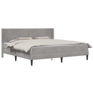vidaXL Cadre de lit avec matelas Gris clair 200 x 200 cm Velours
