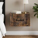 vidaXL Cabinet de chevet mural Chêne fumé 34 5 x 33 x 20 cm