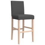 vidaXL Chaises de bar lot de 2 bois massif d'hévéa et tissu