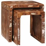 vidaXL Tables d'appoint Multicolore bois de récupération massif