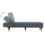 vidaXL Chaise longue gris foncé velours