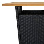 Vidaxl table de bar noir 60x60x110 cm résine tressée et bois d'acacia