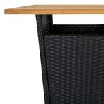 Vidaxl table de bar noir 60x60x110 cm résine tressée et bois d'acacia