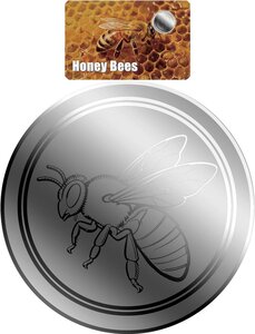 Pièce de monnaie en Platine 12 Dollars g 0.031 (1/1000 oz) Millésime 2026 HONEY BEES 1/1000 (PRÉCOMMANDE)