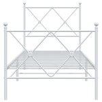 vidaXL Cadre de lit métal avec tête de lit/pied de lit blanc 75x190 cm