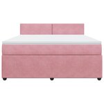 vidaXL Sommier à lattes de lit avec matelas Rose 180x200 cm Velours