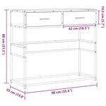 vidaXL Table console chêne fumé 90x35x80 cm bois d'ingénierie