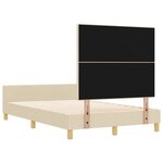 vidaXL Cadre de lit avec tête de lit Crème 120 x 200 cm tissu