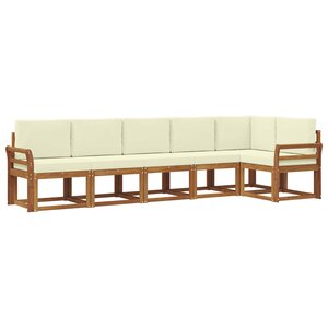vidaXL Ensemble de canapés d'extérieur 6 pc Naturel et Crème