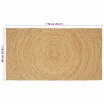 vidaXL Tapis de surface Rectangulaire Marron 60 x 110 cm Jute