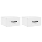 vidaXL Tables de chevet murales 2 Pièces blanc 35x35x20 cm