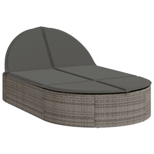 vidaXL Chaise longue double avec coussins gris résine tressée