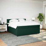 vidaXL Sommier à lattes de lit et matelas Vert foncé 200x200cm Velours