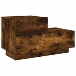 vidaXL Table de chevet avec lumières LED chêne fumé 70x36x40 5 cm