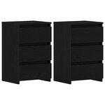 vidaXL Cabinet de chevet 2 Pièces Chêne noir 40 x 35 x 62 5 cm