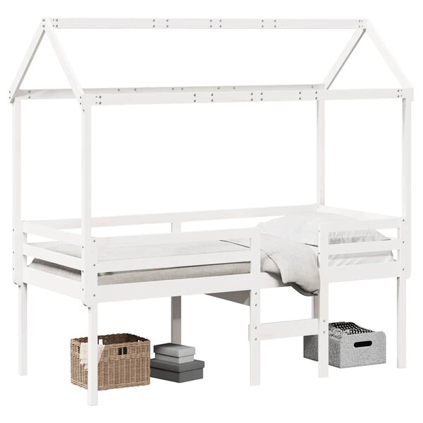 vidaXL Lit haut sans matelas blanc 80x200 cm bois de pin massif