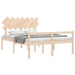 vidaXL Lit pour personne âgée et tête de lit 140x190 cm bois massif