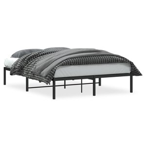 vidaXL Cadre de lit métal sans matelas noir 135x190 cm