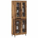 vidaXL Haut Armoire 2 Pièces Bois Ancien Bois Aggloméré et Verre