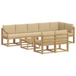 vidaXL Ensemble de canapés d'extérieur 9 Pièces Blanc et Beige Polyester
