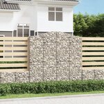 vidaXL Paniers à gabions arqués 2 Pièces 200x30x200/220 cm fer galvanisé
