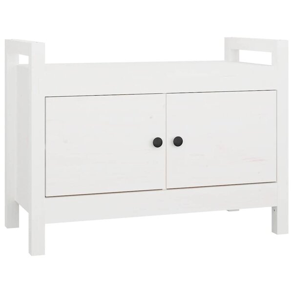 vidaXL Banc d'entrée Blanc 80x40x60 cm Bois de pin massif