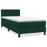 vidaXL Sommier à lattes de lit et matelas et LED vert foncé 80x220 cm velours