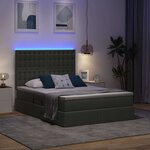 vidaXL Lit avec rangement et LED Gris foncé 140 x 200 cm Polyester