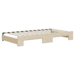 vidaXL Lit de jour avec gigogne et tiroirs crème 100x200 cm tissu