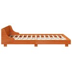 vidaXL Cadre de lit sans matelas cire marron 135x190cm bois pin massif