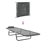 vidaXL Chaise longue pliante Gris 182 x 55 x 85 5 cm Textilène