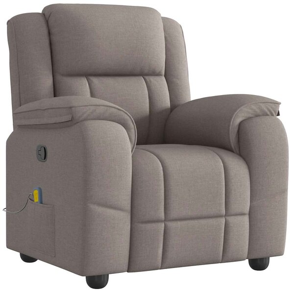 vidaXL Fauteuil de massage inclinable Taupe Tissu