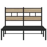 vidaXL Cadre de lit en métal sans matelas chêne sonoma 120x190 cm