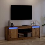 vidaXL Meuble TV Marron 139 5 x 34 x 50 cm Bois d'ingénierie