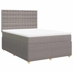 vidaXL Sommier à lattes de lit avec matelas Taupe 140x190 cm Tissu