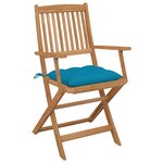 vidaXL Chaises pliables de jardin lot de 8 avec coussins Bois d'acacia