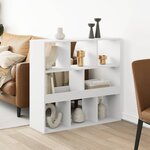 vidaXL Cloison de séparation blanc 100x33x94 5 cm bois d'ingénierie