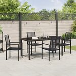 vidaXL Ensemble de 5 pièces de mobilier de jardin Noir PVC tressé